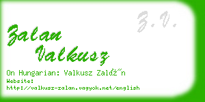 zalan valkusz business card